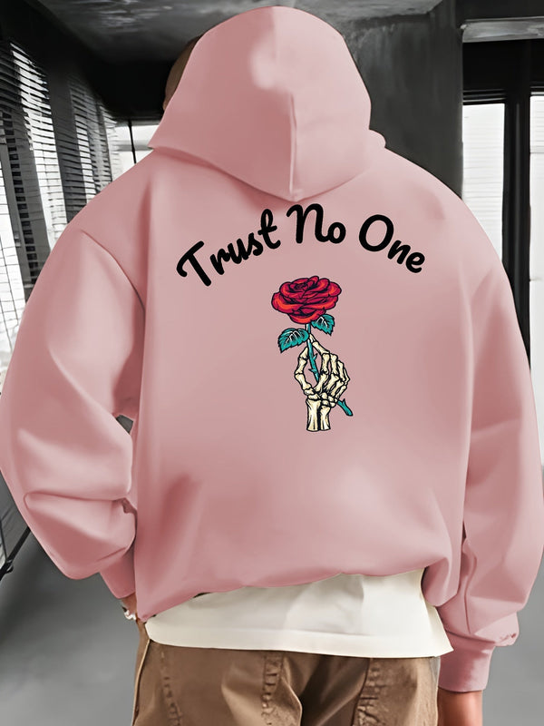 Joseph - Lässiger Kapuzenpulli mit Rosenprint und Kängurutasche für Männer