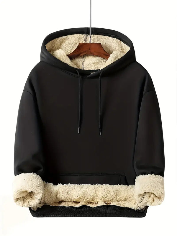 Lässiges, mit Fleece gefüttertes Kapuzenpullover für Herren, Streetwear für den Winter und Herbst, als Geschenk