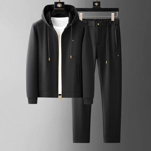 Greg - Stilvolles, elegantes, schwarzes Casual-Set für den Herbst für Männer