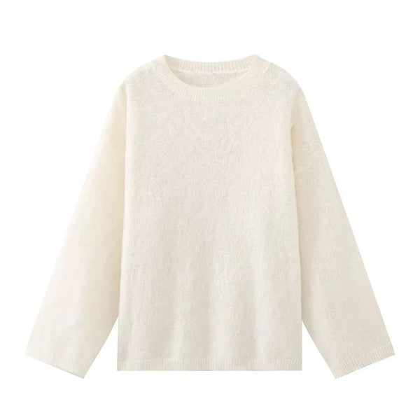 Alva – Klassischer Pullover aus gebürstetem Strick